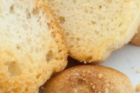 Beautiful background of croutons of bread Stock Photos