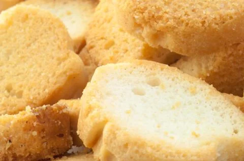 Beautiful background of croutons of bread Foto stock