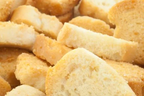 Beautiful background of croutons of bread Stock Photos