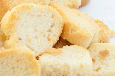 Beautiful background of croutons of bread Stock Photos