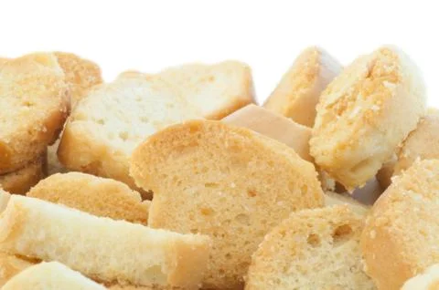 Beautiful background of croutons of bread Stock Photos