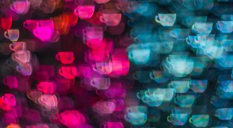 Beautiful background with different colored cup of coffee, abstract backgroun Stock Photos