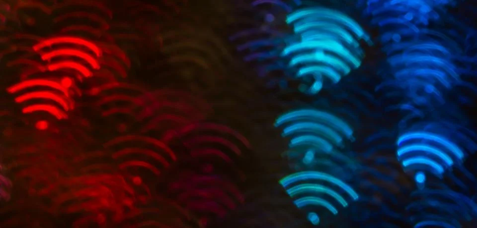 Beautiful background with different colored  wifi, abstract background, wifi Stock Photos