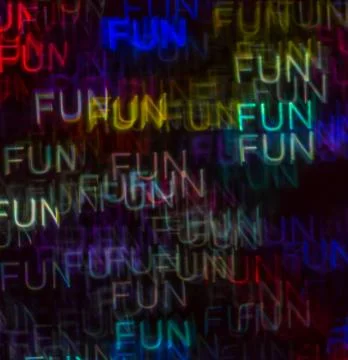 Beautiful background with different colored word fun, abstract background Stock Photos
