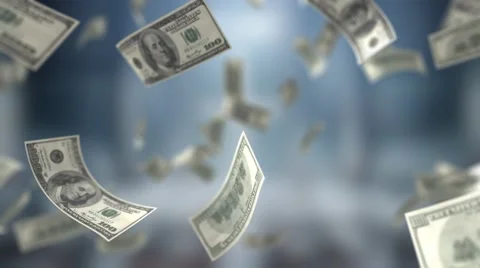 Beautiful Background With a Falling Dollars Video stock 68761990