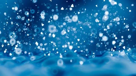 Beautiful background with falling snow. 3d illustration, 3d rendering. Stock Illustration