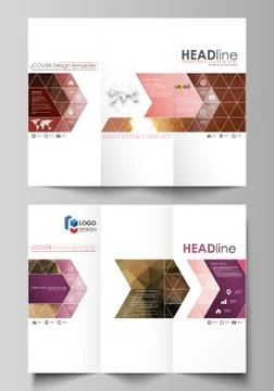 Beautiful background. Geometrical pattern in triangular style. Tri-fold broch 스톡 일러스트