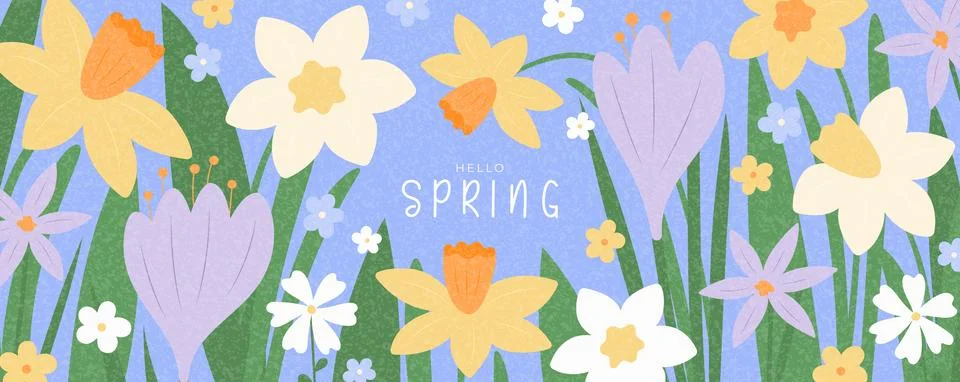 Beautiful background Hello Spring Stock Illustration