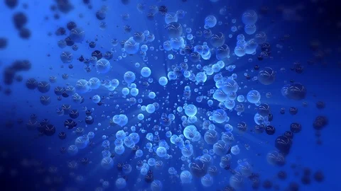 Beautiful background from marbles balls 4K blue Stock Footage 129893141