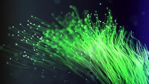 Beautiful background with movement of green particles on blue background Stock-Footage 277532772