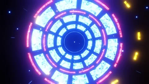 Beautiful background of rotating HUD elements Stock Footage 159594257