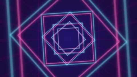 Beautiful background with rotating squares, blue and purple color Stock Footage 168874414