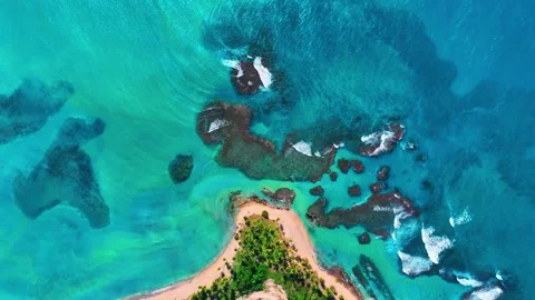 Beautiful background of the seabed through crystal clear turquoise water. Stock Footage 269039404