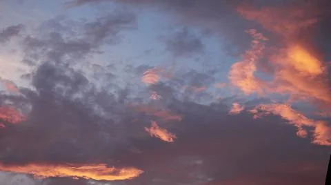 Beautiful background sky with clouds in sunset Stock Photos