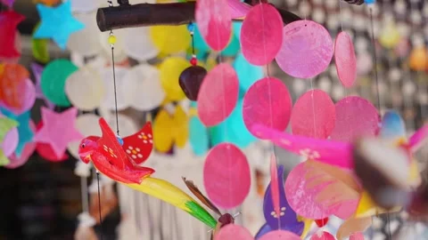 Beautiful background souvenirs in the wind Stock Footage 220638896