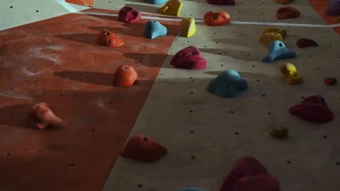 Beautiful background for the theme of the climbing wall inside Video stock 240954302