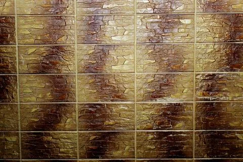 Beautiful background wall tile ceramic tile with brown texture Stock Photos