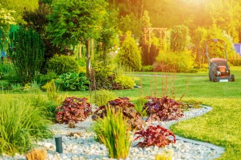 Beautiful backyard garden Stock Photos