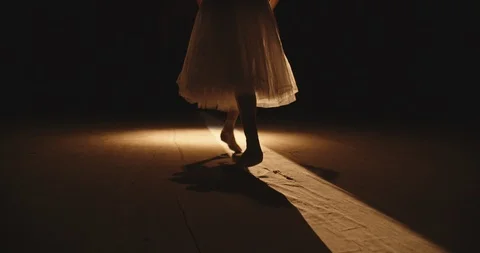 Beautiful ballet choreographer having a performance on theatre stage, dancing Stock Footage 120260867