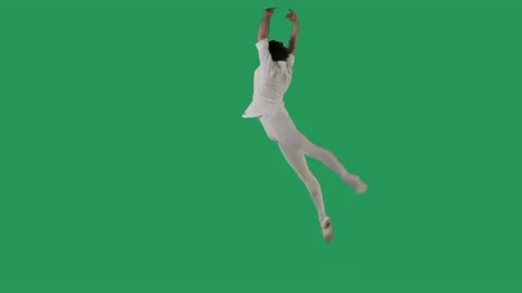 Beautiful ballet dancer on green Stock Video Pond5
