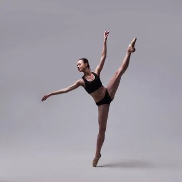 Beautiful Ballet Dancer Posing On Pointes. Stock-Fotos