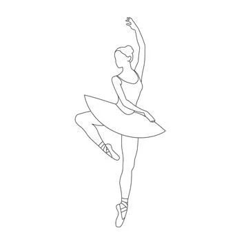 Beautiful ballet dancer is posing, young graceful woman ballet dancer Stock Illustration