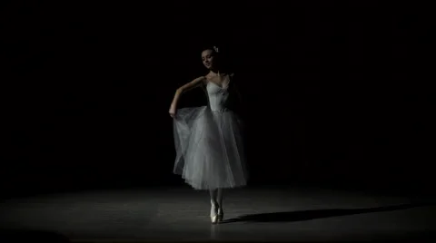 Beautiful Ballet Dancer On Stage Stock Footage 68186639