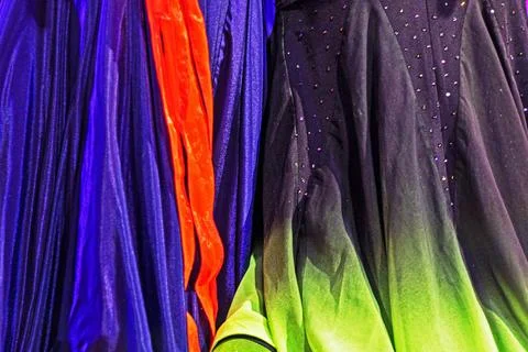 Beautiful ballroom dresses for the standard program for girls in ballroom d.. Stock Photos
