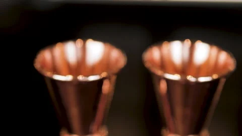 A beautiful bartender's tool - jigger. accessory Stock Footage 192977826