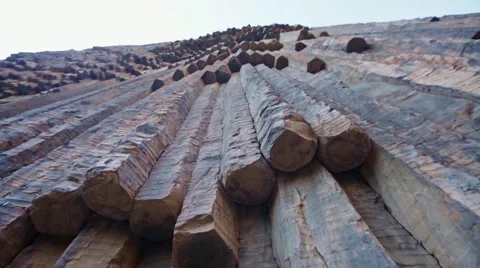 Beautiful basalt rocks called Symphony of Stones. Armenia. Stock Footage 65337203