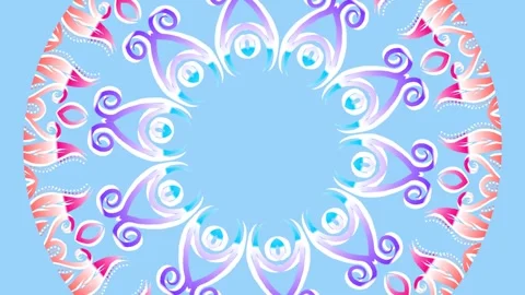 Beautiful batik Gradient COLOUR swirl  lines rotating background animation style Video stock 298432283
