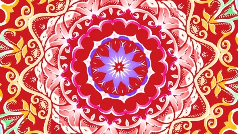 Beautiful batik Gradient COLOUR swirl  lines rotating background animation style Video stock 298437552