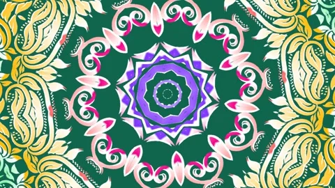 Beautiful batik Gradient COLOUR swirl  lines rotating background animation style Video stock 298437598