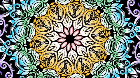 Beautiful batik Gradient COLOUR swirl  lines rotating background animation style Video stock 298456855