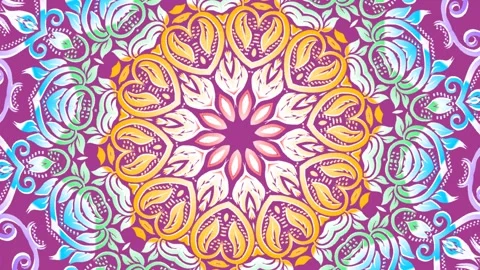 Beautiful batik Gradient COLOUR swirl  lines rotating background animation style Video stock 298456889