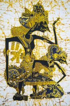 Beautiful batik with Wayang pattern Stockfoto's