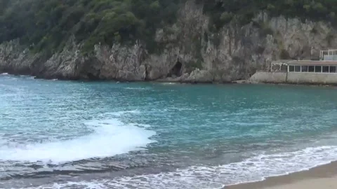 Beautiful bay with a beach Stock Footage 307756391