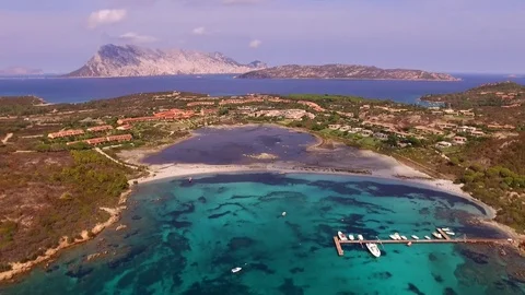 Beautiful bay with different shades of blue Stock Footage 82397846