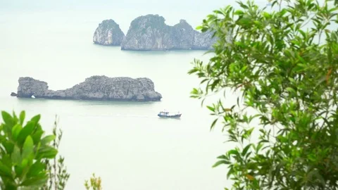 Beautiful bay from height of the observation deck. Beautiful open spaces of a Stock Footage 84605443