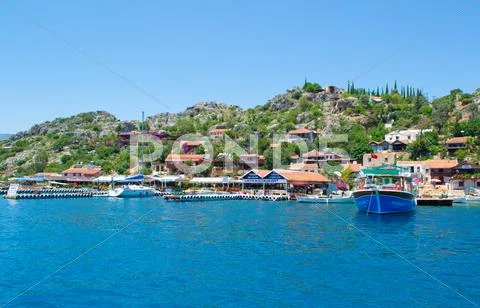 Beautiful bay in Mediterranean sea. Stock Photos