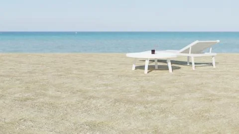 Beautiful beach background with sand . 3d - render. Stock Illustration