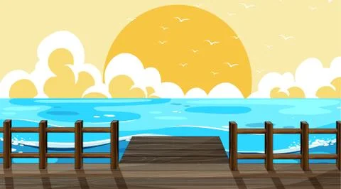 Beautiful beach background scene Stock Illustration