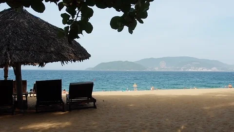 Beautiful beach on the beach Video stock 91144061