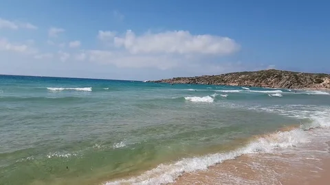 Beautiful beach, blu sea Stock Footage 128307181