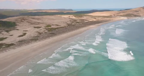 Beautiful beach at Cape Maria van Diemen, northland, New Zealand Stock Footage 264467500
