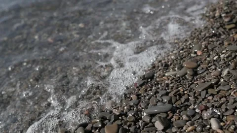 Beautiful beach close up. many large stones on the beach. beautiful landscape Stock-Footage 149280887
