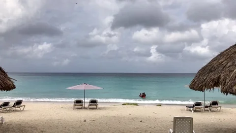 Beautiful beach at the Curacao Stock Footage 73555995