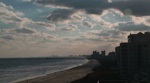 Beautiful beach day at Cherry Grove Beach, SC Stock Footage 49229896