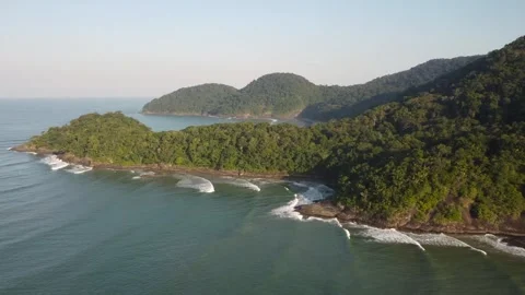 Beautiful beach on the edge of the hill Stock Footage 242468293