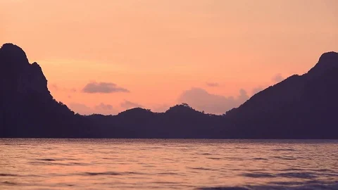 The beautiful of the beach in the evening with warm light of the summer time Stock Footage 113913650
